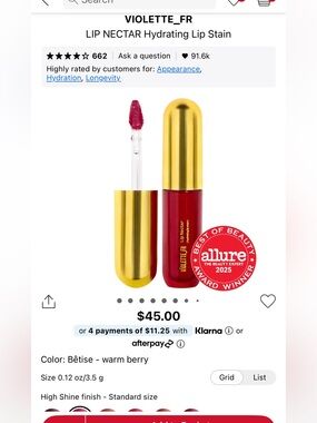 Violette_FR Lip Nectar Lip Stain